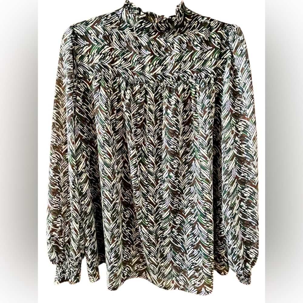 Stylish Patterned Blouse by Ophelia Roe Size L - Picture 2 of 12